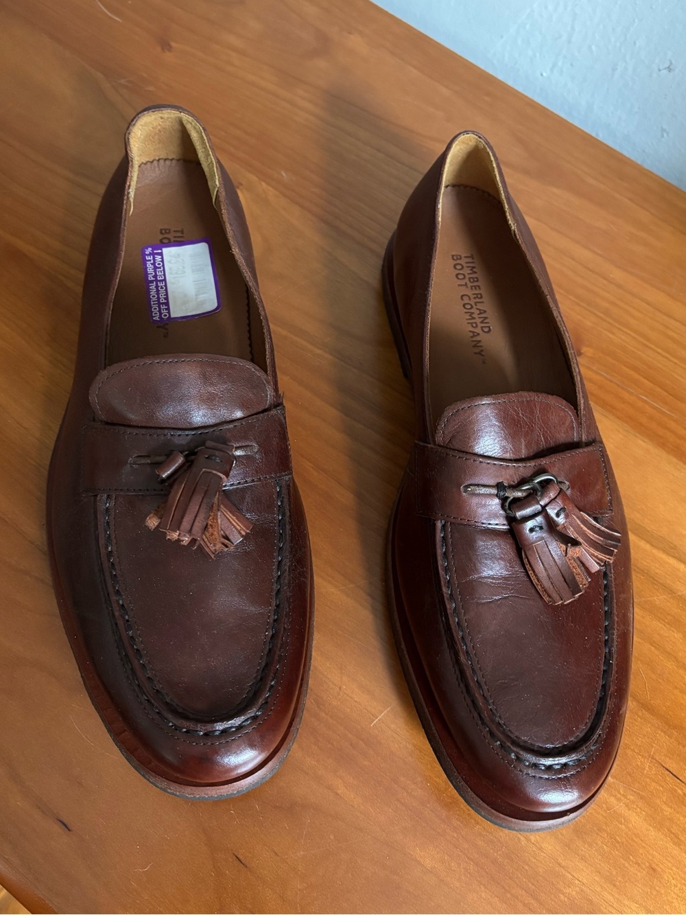 Timberland Boot Company Men's leather brown loafers Size 8